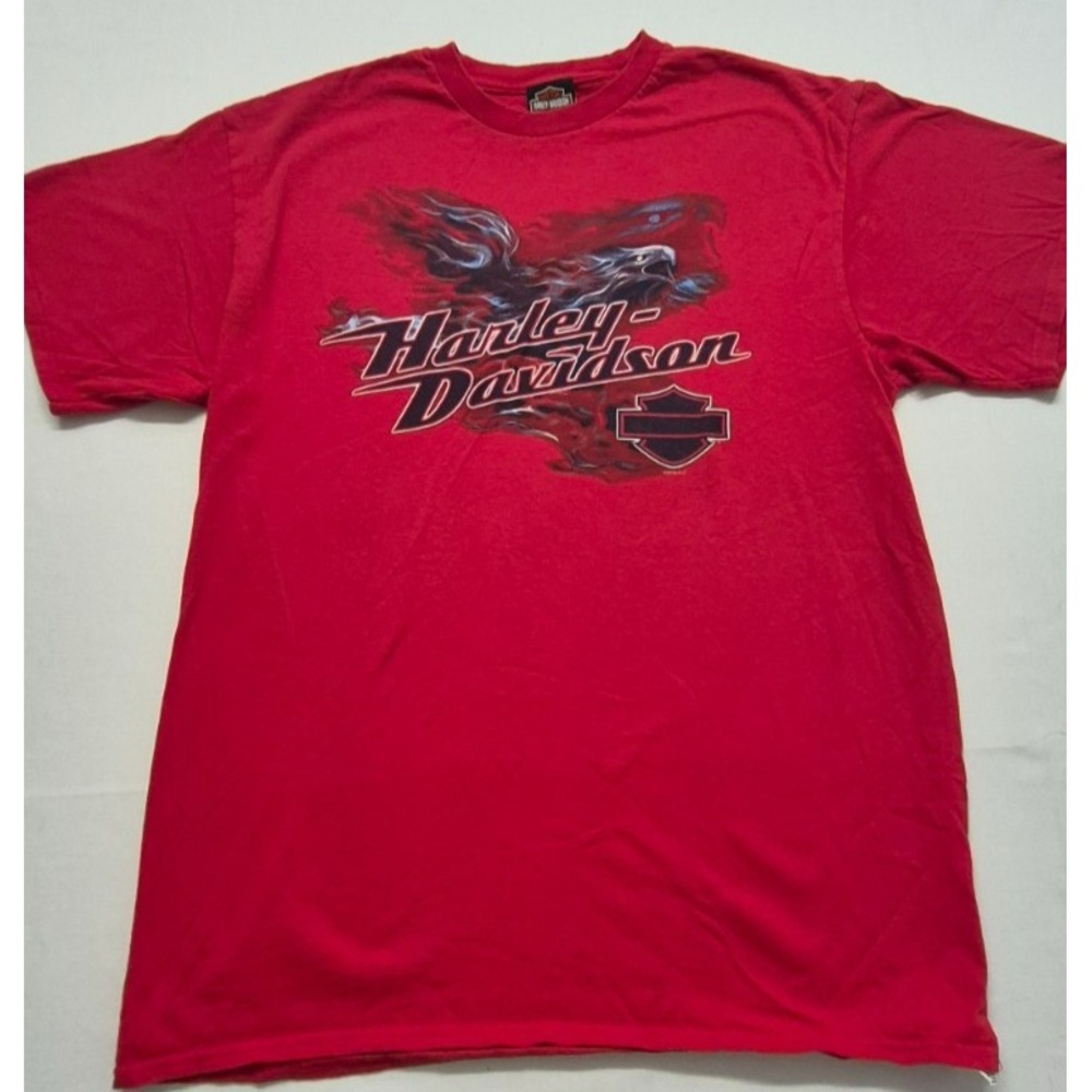 Harley Davidson Motorcycle red eagle log graphic t-shirt Mobile, Alabama‎ sz Lg.